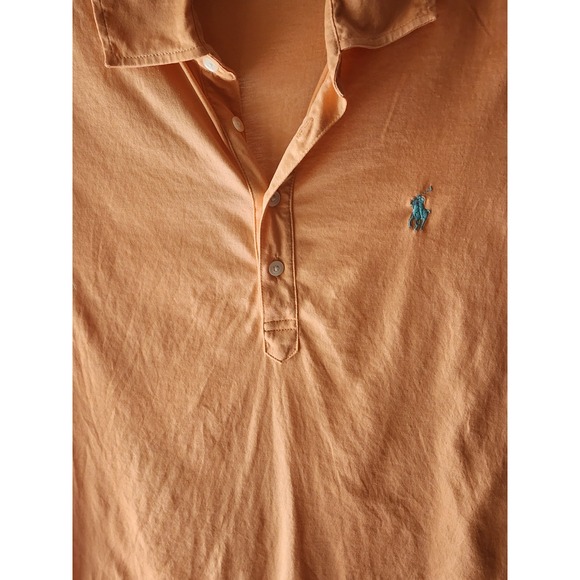Ralph Lauren Tops - Ralph Lauren Women's Slim‎ Fit Y2K Polo Shirt Peach Logo Preppy